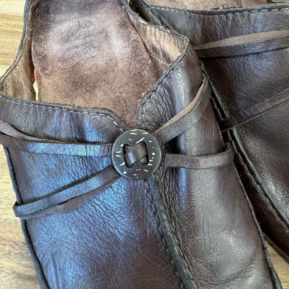 VTG!‎ Clarks Active Air Brown Leather Mules Clog Shoe Women 8M Wide Slip On - Picture 12 of 13